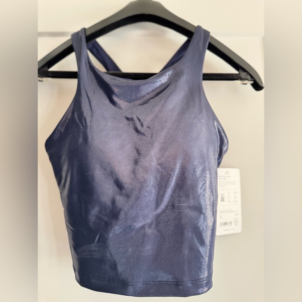 Simone Biles x Athleta Purpose Shine Crop Bra D-DD Shimmer Racerback
